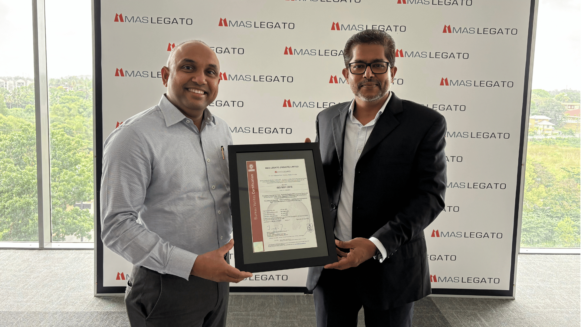 MAS Legato Achieves ISO 9001:2015 Certification